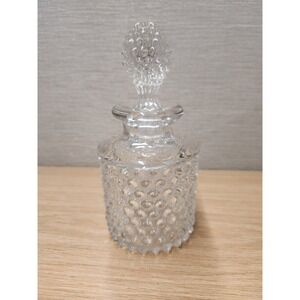 Vintage Duncan & Miller Decanter Bottle Or Cologne Hobnail Clear Glass 6.5" Tall